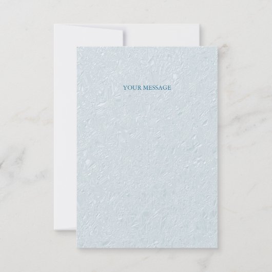 Blauwe taart bloemen dank je kaart (Achterkant)