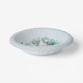 Blauwe taart bloemen papier kom (Gebogen)