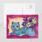 Blauwe tablet briefkaart (Voorkant / Achterkant)