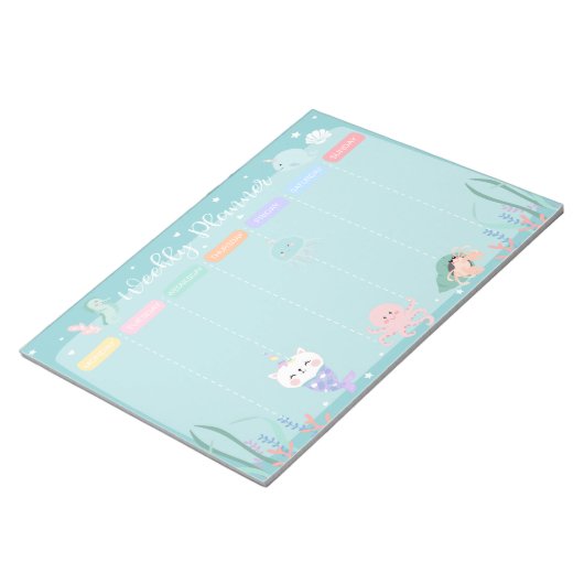 Blauwe tactimakelaar Zee Weekblad Notitieblok (Schuin)