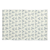 Blauwe tak op crème - naadloos patroon. kussensloop (Achterkant)