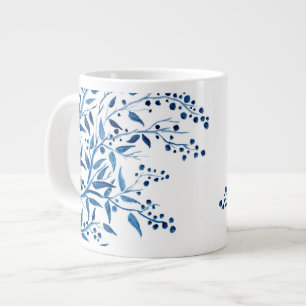 Blauwe Takken Aquarelontwerp Jumbo Mok