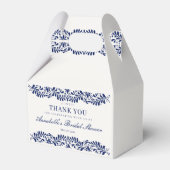 Blauwe Talavera-tegel Bruidsdouche-feestdessert Bedankdoosjes (Voorkant Zijde)