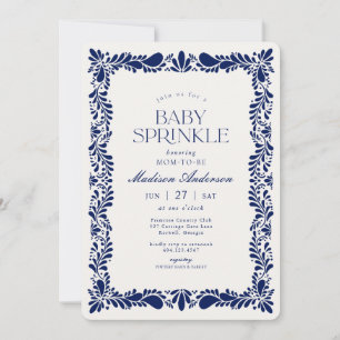 Blauwe Talavera-tegel Spaanse Fiesta Baby Shower Kaart