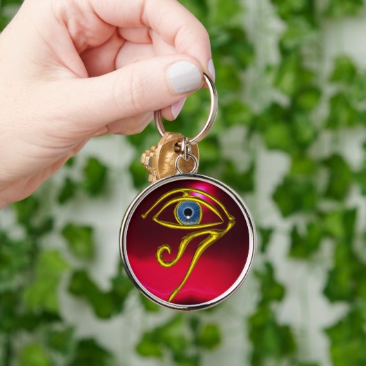 BLAUWE TALISMAN/OGEN VAN HORUS, Rood Ruby Sleutelhanger (Hand)