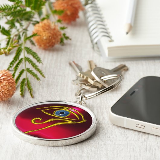 BLAUWE TALISMAN/OGEN VAN HORUS, Rood Ruby Sleutelhanger (Zijkant)
