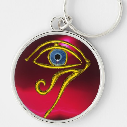 BLAUWE TALISMAN/OGEN VAN HORUS, Rood Ruby Sleutelhanger (Voorkant)