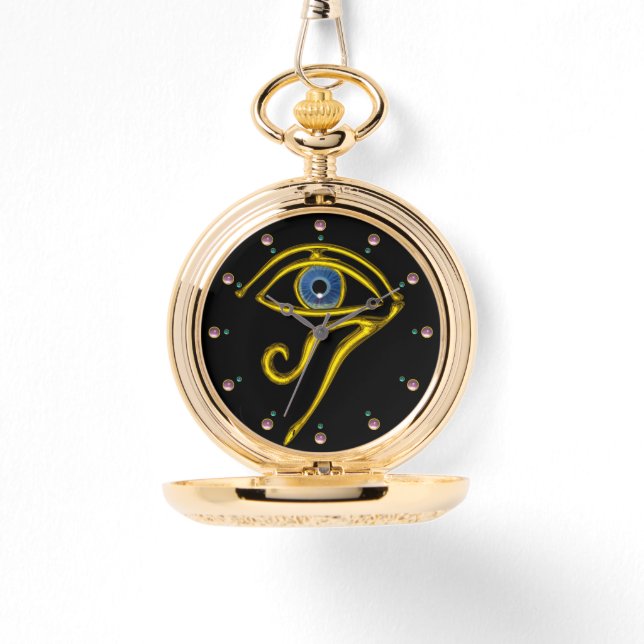 BLAUWE TALISMAN/OGEN VAN HORUS, zwart Horloge (Voorkant)