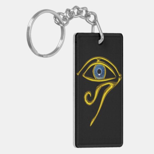 BLAUWE TALISMAN/OGEN VAN HORUS, zwart Sleutelhanger (Voorkant Links)