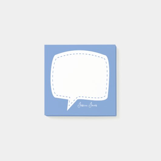 blauwe Talk Bubble Gepersonaliseerde Naam Spraak B Post-it® Notes (Voorkant)