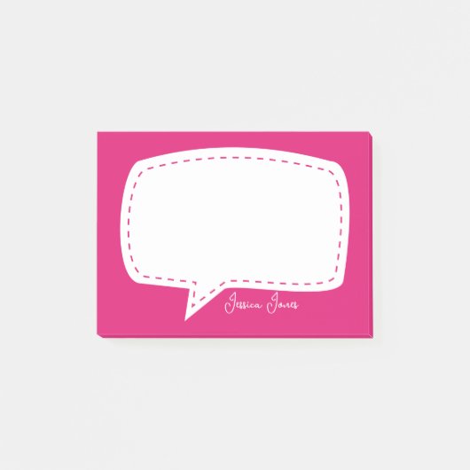 blauwe Talk Bubble Gepersonaliseerde Naam Spraak B Post-it® Notes (Voorkant)
