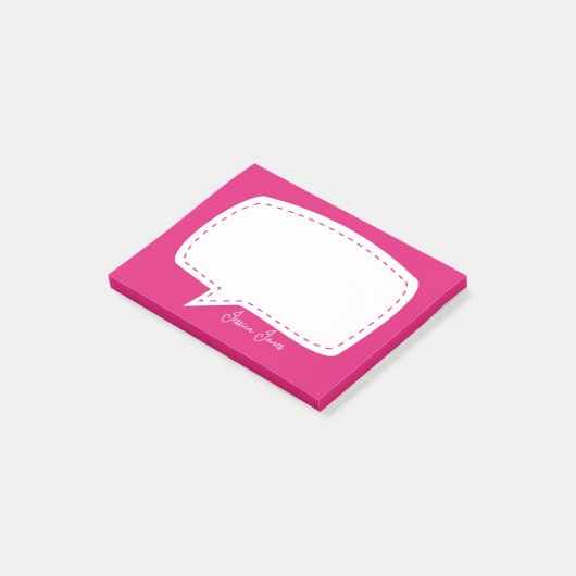 blauwe Talk Bubble Gepersonaliseerde Naam Spraak B Post-it® Notes (Schuin)
