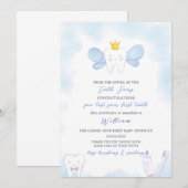 Blauwe Tand Fairy Letter Kaart (Voorkant / Achterkant)