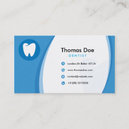 Blauwe tandarts tandheelkundige kliniek met tand-l visitekaartje