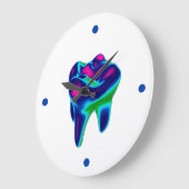 Blauwe tandheelkundige wandklok grote klok (Hoek)