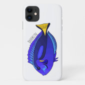 Blauwe tangvis cartoon illustratie Case-Mate iPhone case (Achterkant)