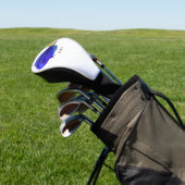 Blauwe tangvis cartoon illustratie golfheadcover (Insitu)