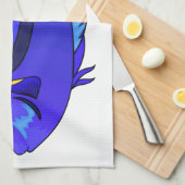 Blauwe tangvis cartoon illustratie theedoek (Quarter Fold)