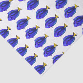 Blauwe tangvis cartoon illustratie tissuepapier (Detail)