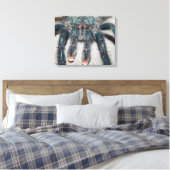 blauwe tarantula canvas afdruk (Insitu (Slaapkamer))