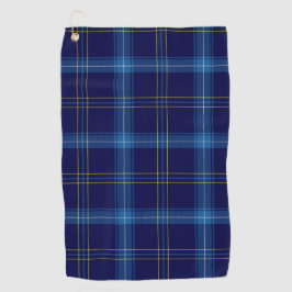 Blauwe Tartan Patroon Golfer's handdoek