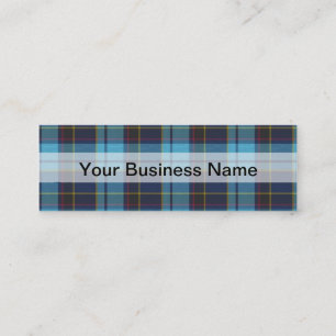 Blauwe tartan plaid mini visitekaartje