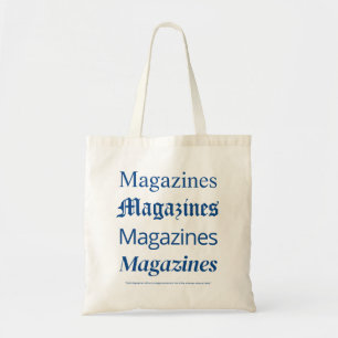 Blauwe Tassen met Tijdschriftenprint, Mode Tote Ta