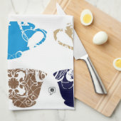 blauwe teacups theedoek (Quarter Fold)