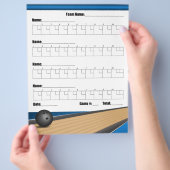 Blauwe teamBowling-score Flyer (Hand)