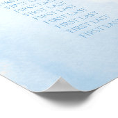 Blauwe Teddy Bear Boy's Baby shower Seating Chart Poster (Hoek)