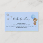 Blauwe teddybeer baby shower boekje informatiekaartje (Voorkant)