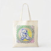 Blauwe teddybeer boodschappentas tote bag (Voorkant)