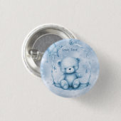 Blauwe Teddybeer Button (Voorkant /achterkant)