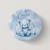 Blauwe Teddybeer Button (Voorkant)