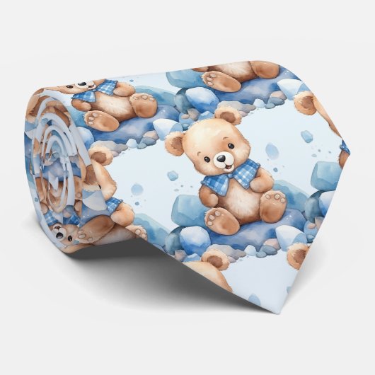 Blauwe Teddybeer Das (Opgerold)