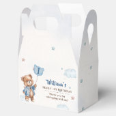 Blauwe Teddybeer Eerste Verjaardagsfeestgunst Box Bedankdoosjes (Geopend)