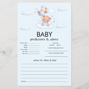 Blauwe Teddybeer Jongens Baby Borrel Flyer
