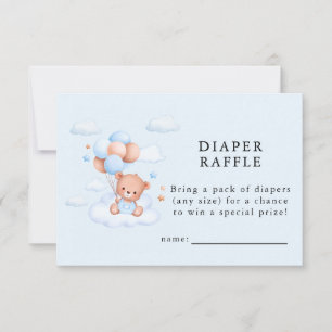 Blauwe Teddybeer Jongens Baby Shower Bedankkaart
