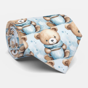 Blauwe teddybeer stropdas