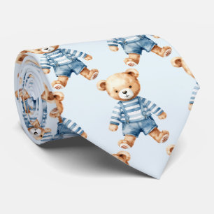 Blauwe teddybeer stropdas
