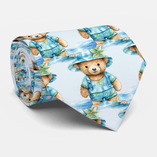 Blauwe teddybeer stropdas