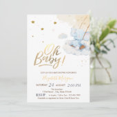 Blauwe teddybeer wolken kaart (Staand voorkant)