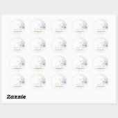 Blauwe teddybeer wolken ronde sticker (Vel)
