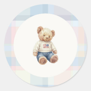 Blauwe teddybeerjongen sticker