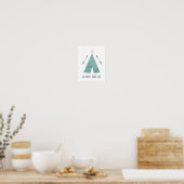 Blauwe teepee is domme kleine poster (Keuken)