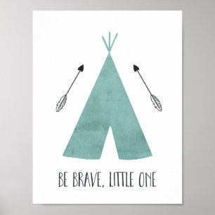 Blauwe teepee is domme kleine poster