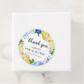 Blauwe tegel citroen Italiaans bruidsfeest favor t Bedankjes Labels (In situ)