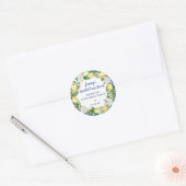 Blauwe Tegel Lemon Italiaans Bridal Luncheon Ronde Sticker (Envelop)