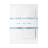 Blauwe tegel lijst Grieks bruiloft eenvoudige init Uitnodigingen Wikkel (Voorkant Voorbeeld)