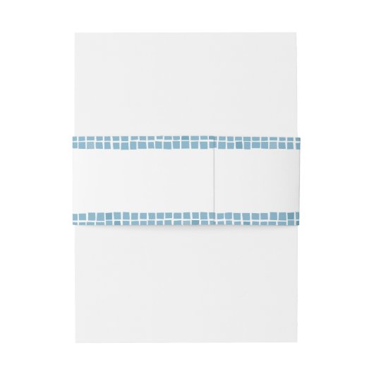 Blauwe tegel lijst Grieks bruiloft eenvoudige init Uitnodigingen Wikkel (Achterkant Voorbeeld)